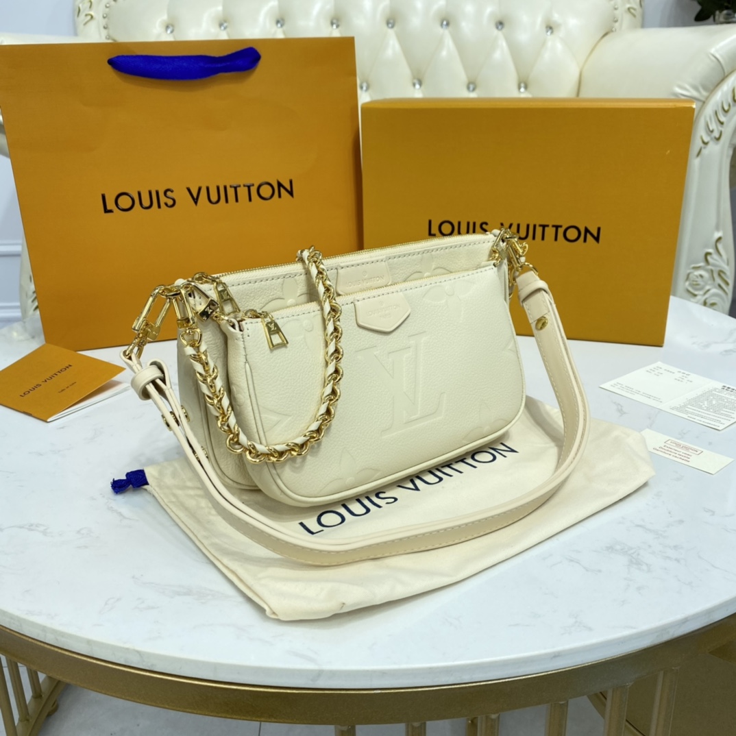 Louis Vuitton MULTI POCHETTE ACCESSOIRES Monogram M80447 Cream 